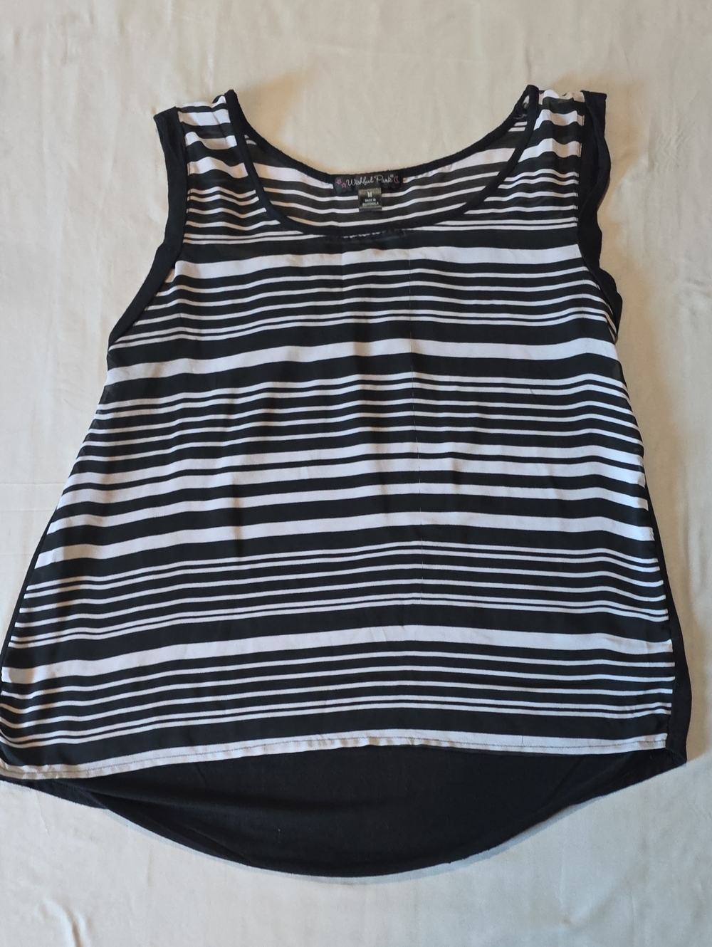 Wishful Park Black and White Striped Sleeveless Tank